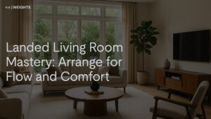 Living room furniture placement tips for landed homes. Learn how to optimise pathways, define cosy seating zones, frame sightlines, and create flow for everyday living and entertaining.