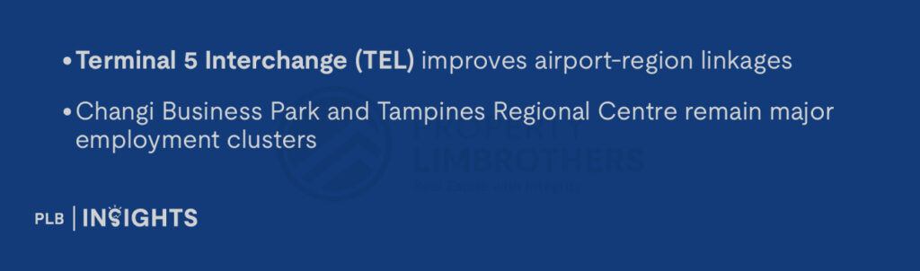 Terminal 5 Interchange (TEL) improves airport-region linkages

Changi Business Park and Tampines Regional Centre remain major employment clusters