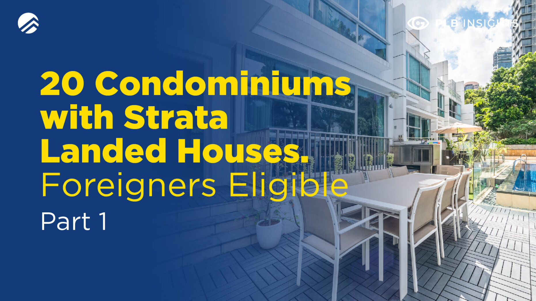 20 Condominiums with Strata Landed Houses. Foreigners Eligible (Part 1)
